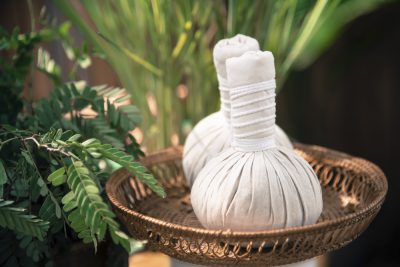 Thai Herbal Ball Hot Compress massage  add color retro style